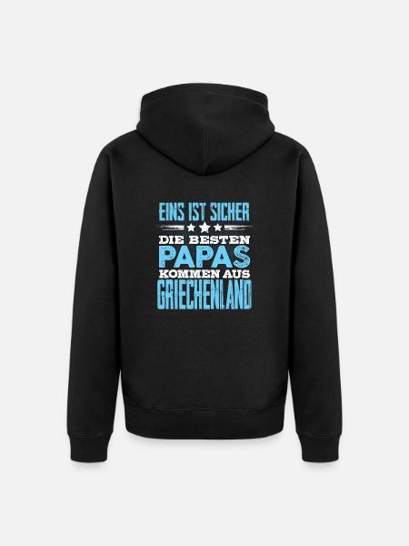 GRIECHENLAND - papa - Unisex Premium Bio Zip Hoodie - Schwarz