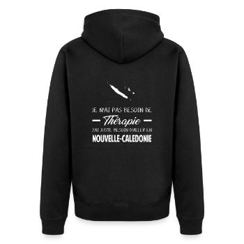 therapie caledonie - Veste à capuche bio Premium Unisexe - noir - Dos - Nico (187cm)