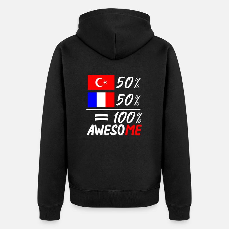Moitié Français / moitié Turc - Veste à capuche bio Premium Unisexe - noir