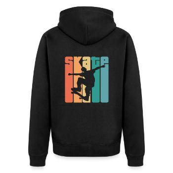 Skate Retro - Skater - Skateboard - Skateboarder - Veste à capuche bio Premium Unisexe - noir - Dos - Nico (187cm)