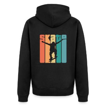 Skate Retro - Skater - Skateboard - Skateboarder - Veste à capuche bio Premium Unisexe - noir - Dos - Nico (187cm)