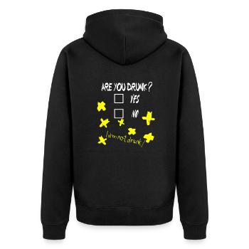 I am not Drunk - Unisex Premium Organic Zip Hoodie - black - Back - Nico (187cm)