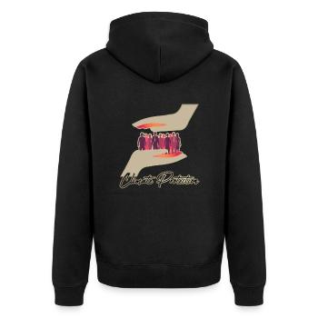 Climate Protection - Unisex Premium Organic Zip Hoodie - black - Back - Nico (187cm)