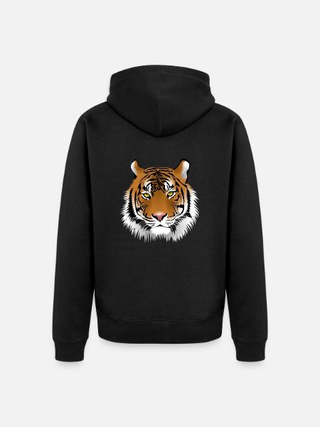 Tiger - Unisex Premium Bio Zip Hoodie - Schwarz