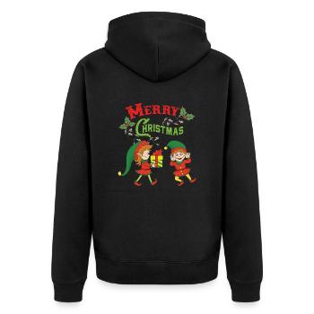 Christmas Elf Elf Christmas Christmas Xmas - Unisex Premium Organic Zip Hoodie - black - Back - Nico (187cm)