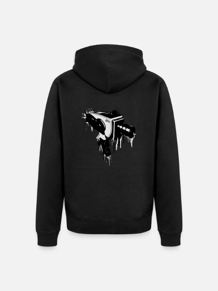 Kamera alt - Unisex Premium Bio Zip Hoodie - Schwarz