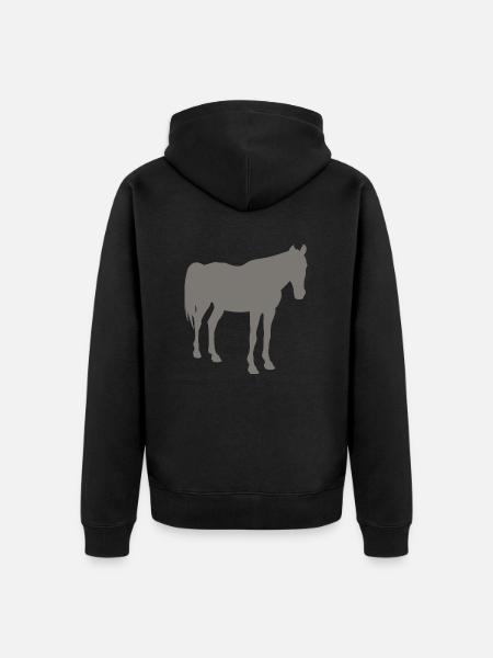 horse - Unisex Premium Organic Zip Hoodie - black