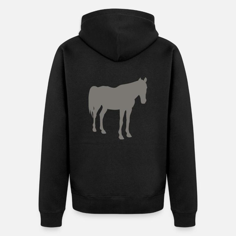 cheval - Veste à capuche bio Premium Unisexe - noir