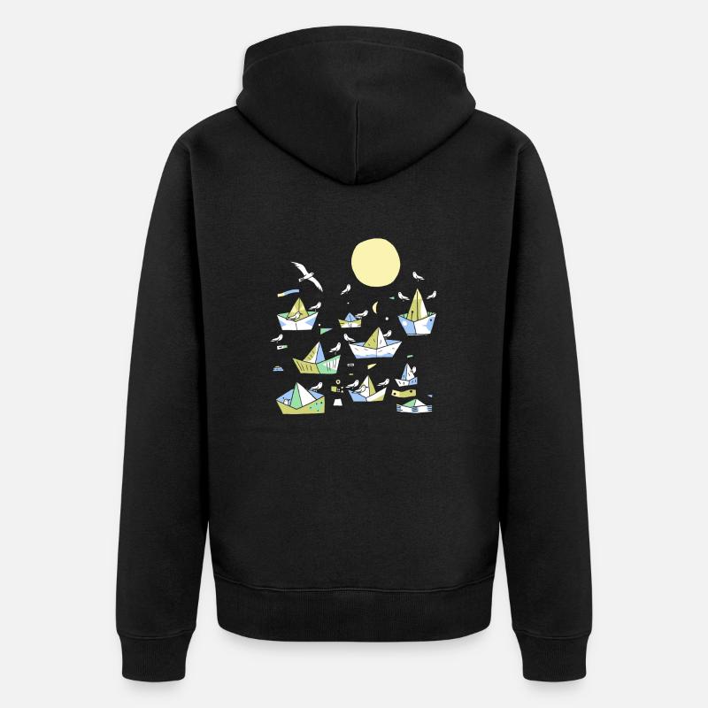 Möven - Unisex Premium Bio Zip Hoodie - Schwarz