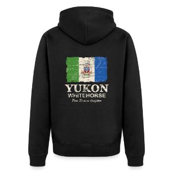 Yukon Flag - Canada - Vintage Look - Veste à capuche bio Premium Unisexe - noir - Dos - Nico (187cm)