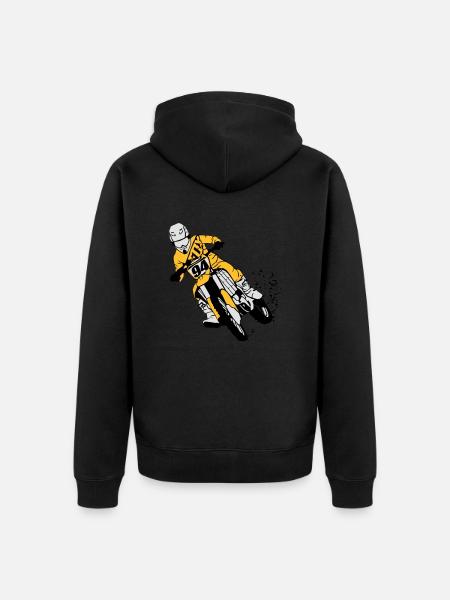 Moto Cross - Unisex Premium Organic Zip Hoodie - black