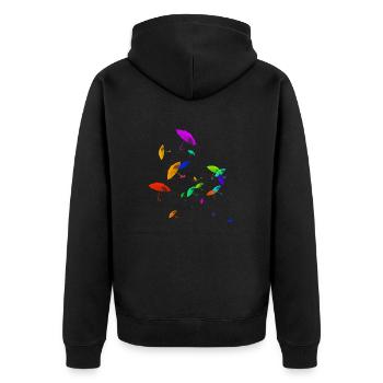 Umbrellas - Unisex Premium Organic Zip Hoodie - black - Back - Nico (187cm)