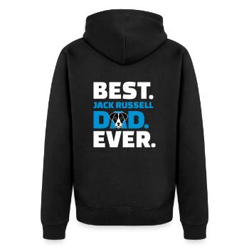 Jack Russell - Unisex Premium Bio Zip Hoodie - Schwarz - Hinten - Nico (187cm)