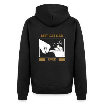 Logo papa chat - Veste à capuche bio Premium Unisexe - noir - Dos - Nico (187cm)