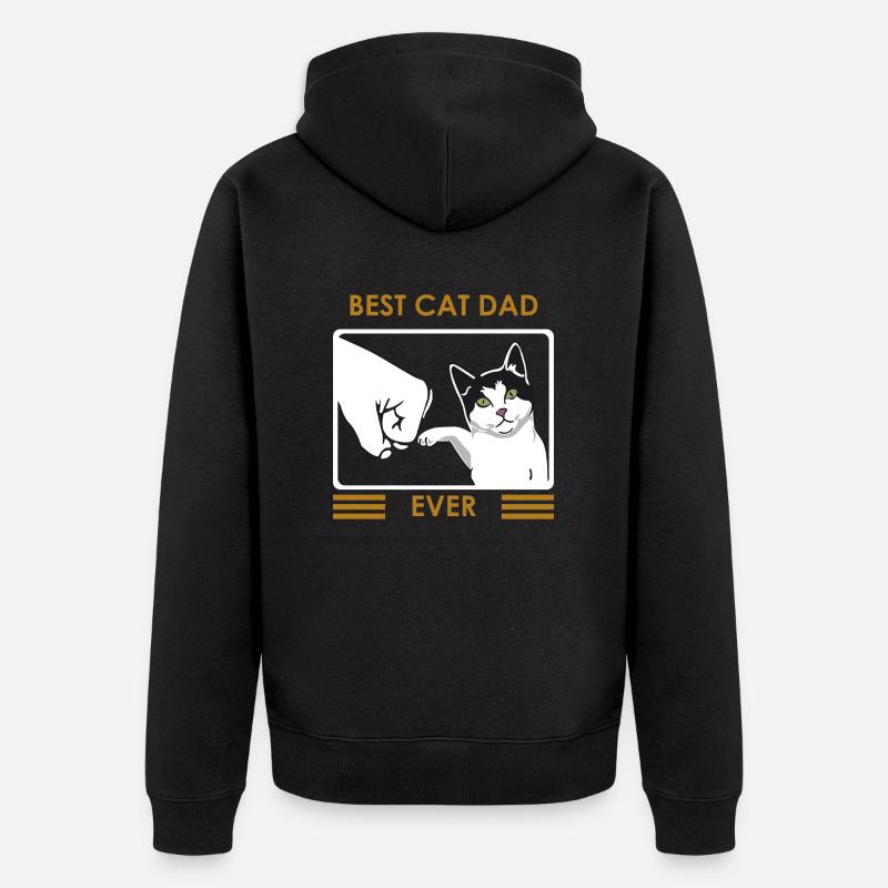 Logo papa chat - Veste à capuche bio Premium Unisexe - noir