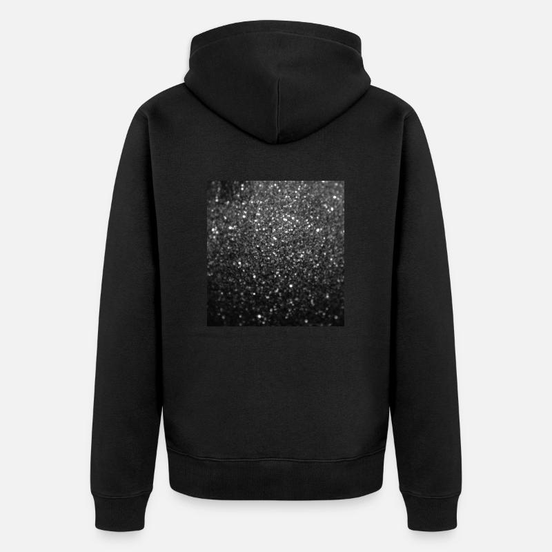 Paillettes noires étincelantes - Veste à capuche bio Premium Unisexe - noir