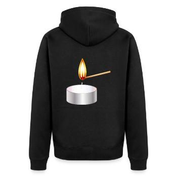 allumer une petite lumière de thé avec une allumette - Veste à capuche bio Premium Unisexe - noir - Dos - Nico (187cm)