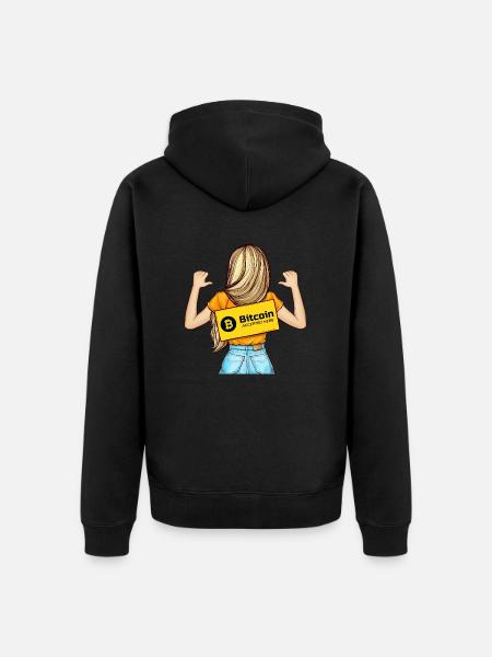 Bitcoin Accepted Here - Unisex Premium Organic Zip Hoodie - black