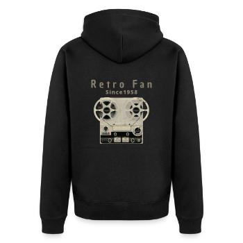 Magnétophone 1958 Rétro Vintage - Veste à capuche bio Premium Unisexe - noir - Dos - Nico (187cm)