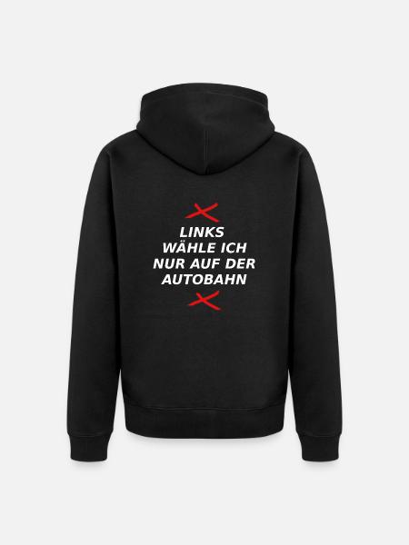 Anti Links Bundestagswahl 26. September 2021 Auto - Unisex Premium Bio Zip Hoodie - Schwarz