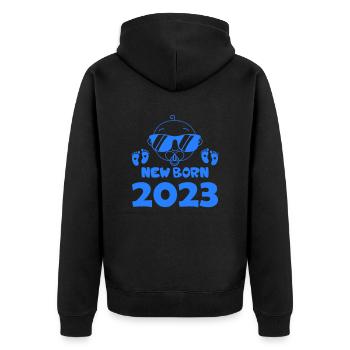 Nouveau-né 2023 - Veste à capuche bio Premium Unisexe - noir - Dos - Nico (187cm)