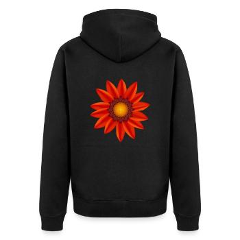 Blume - Unisex Premium Bio Zip Hoodie - Schwarz - Hinten - Nico (187cm)