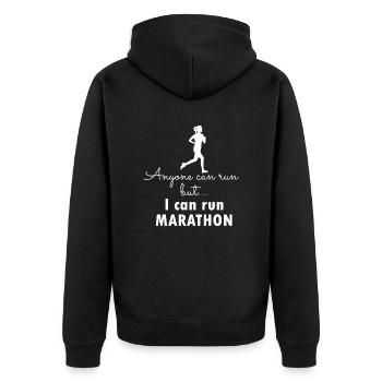 Marathon Running - Unisex Premium Organic Zip Hoodie - black - Back - Nico (187cm)