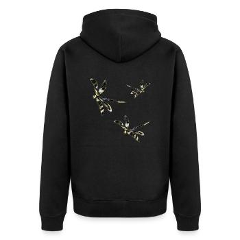 Wichtig - Unisex Premium Bio Zip Hoodie - Schwarz - Hinten - Nico (187cm)