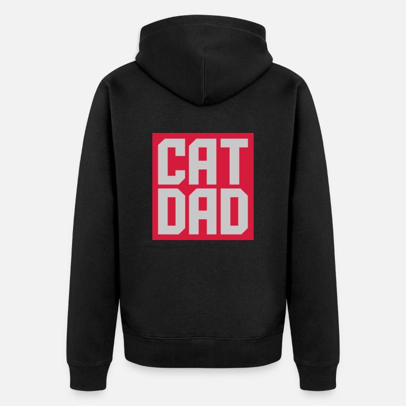 Shield Cat Dad Design - Veste à capuche bio Premium Unisexe - noir