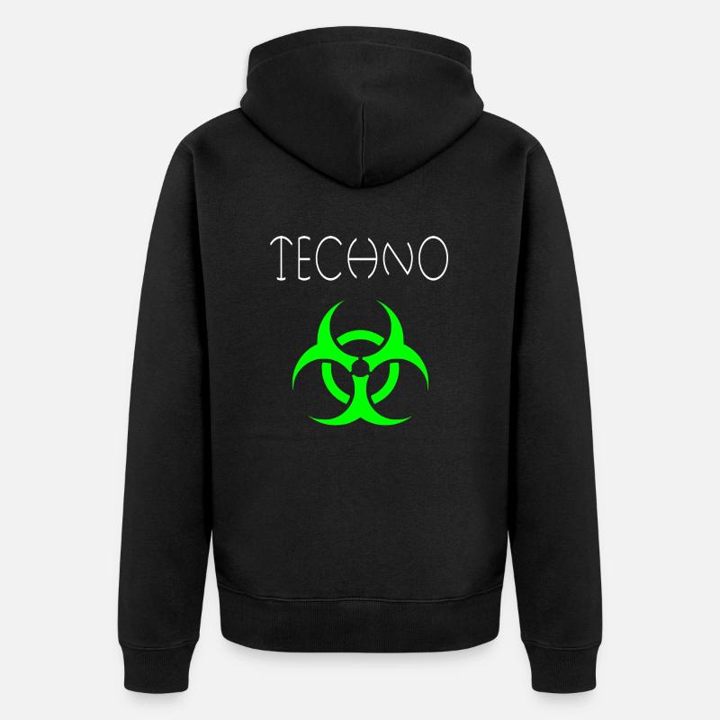 Techno 1 - Unisex Premium Bio Zip Hoodie - Schwarz