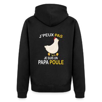 Papa Poule Le Meilleur De Tous - Veste à capuche bio Premium Unisexe - noir - Dos - Nico (187cm)