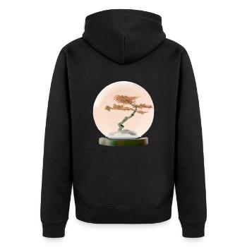 Bonsai 4, digital Art - Unisex Premium Organic Zip Hoodie - black - Back - Nico (187cm)
