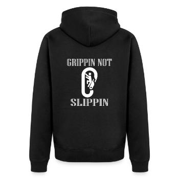 bouldering - Unisex Premium Bio Zip Hoodie - Schwarz - Hinten - Nico (187cm)