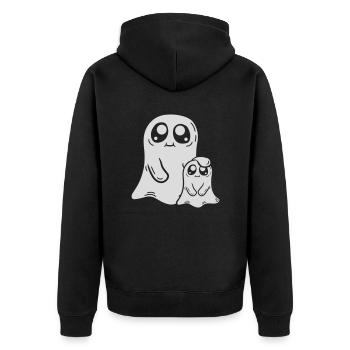 Papa Child Ghost Comic - Veste à capuche bio Premium Unisexe - noir - Dos - Nico (187cm)