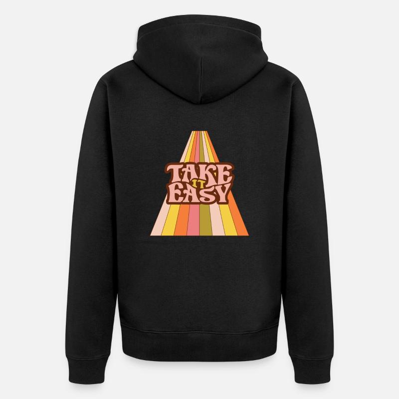 Take it Easy - Unisex Premium Bio Zip Hoodie - Schwarz