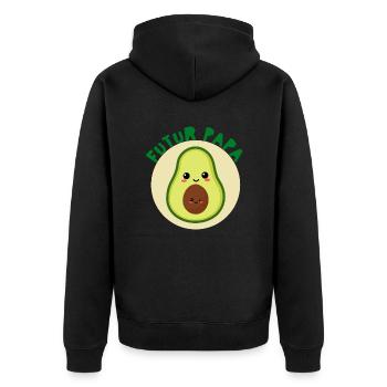 Futur Papa, cadeau paternité, Papa Avocat, Kawaii - Veste à capuche bio Premium Unisexe - noir - Dos - Nico (187cm)