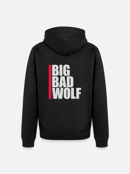 big bad wolf quote - Unisex Premium Organic Zip Hoodie - black