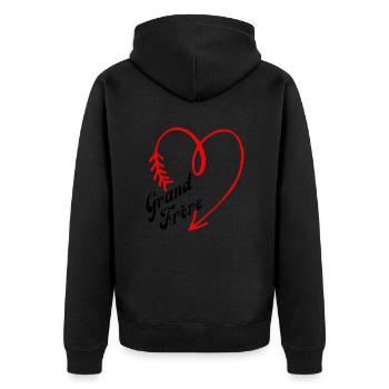 grand frère cœur - Veste à capuche bio Premium Unisexe - noir - Dos - Nico (187cm)