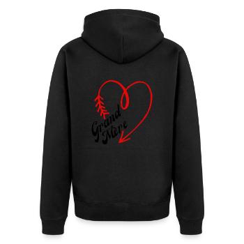 grand-mère cœur - Veste à capuche bio Premium Unisexe - noir - Dos - Nico (187cm)