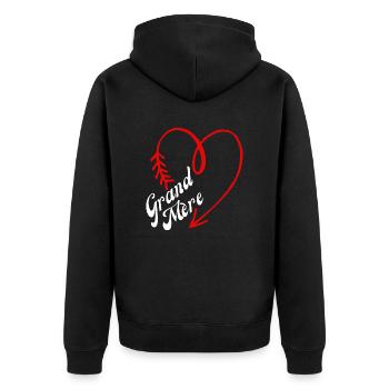 grand-mère cœur - Veste à capuche bio Premium Unisexe - noir - Dos - Nico (187cm)
