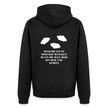Manche Leute sind wie Wolken wenn sie weg sind ist - Unisex Premium Bio Zip Hoodie - Schwarz - Hinten - Nico (187cm)
