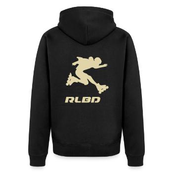 skater jump Rollerblader light - Unisex Premium Organic Zip Hoodie - black - Back - Nico (187cm)