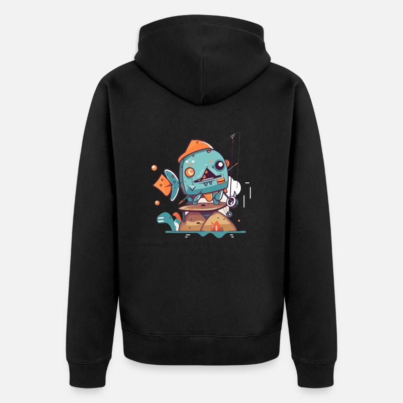 Robot pécheur - Veste à capuche bio Premium Unisexe - noir