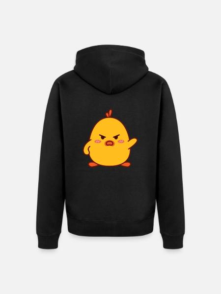 Angry Chicken - Unisex Premium Bio Zip Hoodie - Schwarz