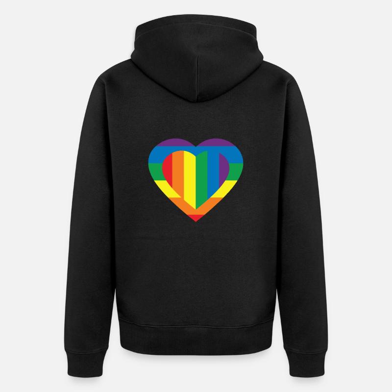 COULEUR DRAPEAU LGBT - Veste à capuche bio Premium Unisexe - noir
