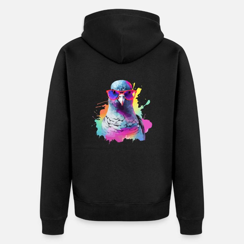 Ron le pigeon - Veste à capuche bio Premium Unisexe - noir