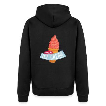 Sommer - Unisex Premium Bio Zip Hoodie - Schwarz - Hinten - Nico (187cm)
