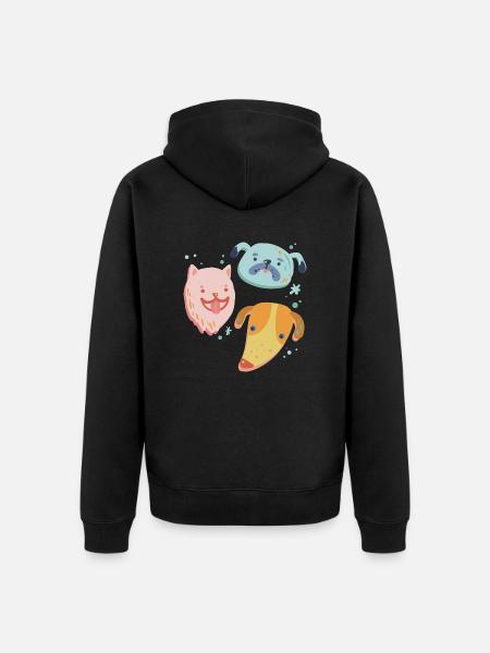 Hund - Unisex Premium Bio Zip Hoodie - Schwarz
