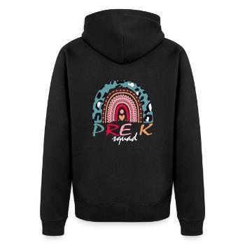 Pre K Squad Geschenk - Unisex Premium Bio Zip Hoodie - Schwarz - Hinten - Nico (187cm)
