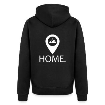 Montagnes, Grimpeurs, Nature, Aventure - Veste à capuche bio Premium Unisexe - noir - Dos - Nico (187cm)